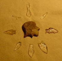 Diamond, Crystal, Amethyst and Flint Objects by Grey Eagle, Cherokee